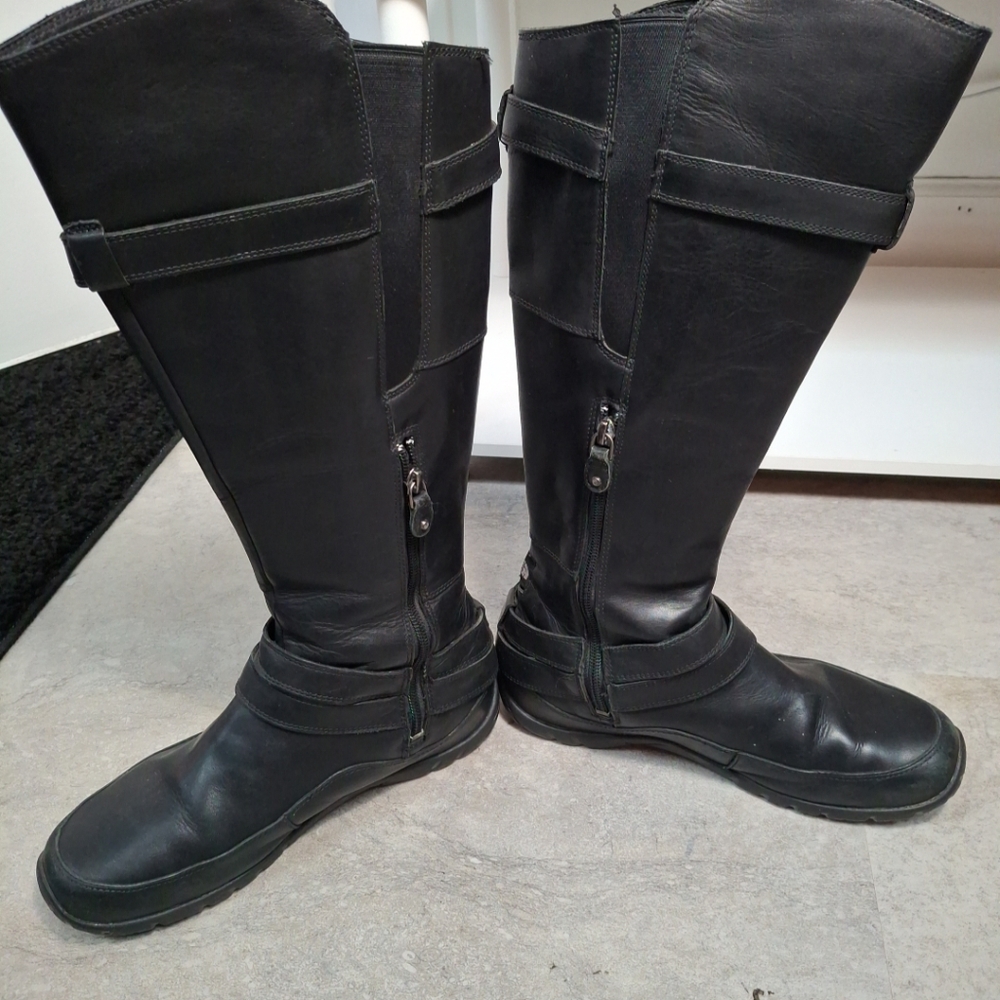 North face women Camryn black leather riding boots waterproof size 8.5 - Picture 3 of 9